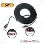 🔌 Câble Extension USB 2.0 5m Plat Noir avec Filtre – Rallonge USB Mâle/Femelle Haute Vitesse