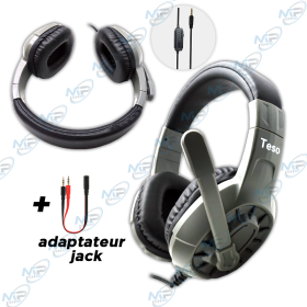🎧 Casque Audio TESO T11 avec Microphone – Son Stéréo HD, Confort Ajustable, Compatible PC & Mobile