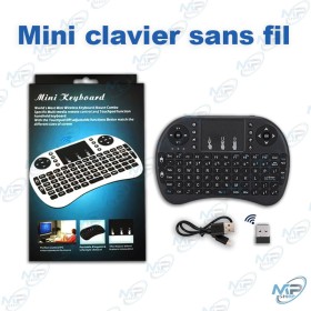 📡 Mini Clavier Sans Fil avec Touchpad Intégré – Clavier Portable 2.4GHz pour Smart TV, PC, Android Box & Console
