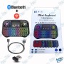 📡 Mini Clavier Sans Fil Bluetooth + 2.4GHz Rétroéclairé RGB avec Touchpad – Clavier Portable Smart TV, PC, Android Box