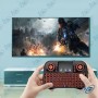 📡 Mini Clavier Sans Fil Bluetooth + 2.4GHz Rétroéclairé RGB avec Touchpad – Clavier Portable Smart TV, PC, Android Box