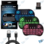 📡 Mini Clavier Sans Fil RGB Bluetooth + 2.4GHz avec Touchpad – Clavier Rétroéclairé Smart TV, PC, Android Box