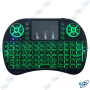 📡 Mini Clavier Sans Fil RGB Bluetooth + 2.4GHz avec Touchpad – Clavier Rétroéclairé Smart TV, PC, Android Box