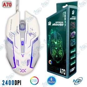 🖱️ Souris Gamer RGB A70 – 2400 DPI, 6 Boutons, Design LED Ergonomique USB
