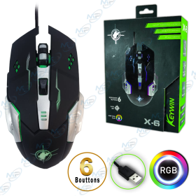 🖱️ Souris Gamer Keywin X6 RGB – 6 Boutons, Haute Précision, Design Ergonomique USB