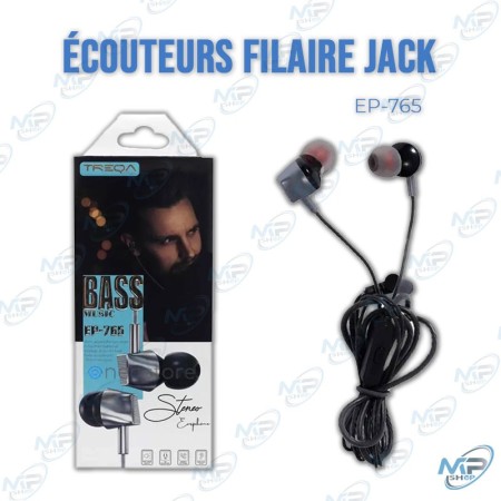 🎧Écouteurs Filaires TREQA EP-765 Jack 3.5mm avec Micro