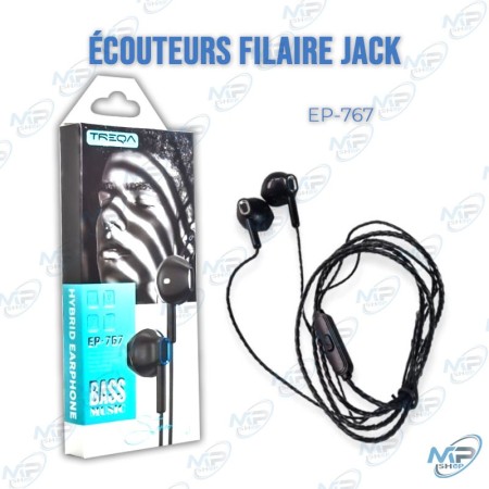 🎧Écouteurs Filaires TREQA EP-767 Jack 3.5 mm avec Micro