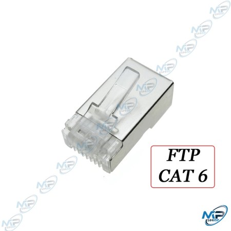 🔌 Connecteur RJ45 FTP Cat6 blindé – Fiche Ethernet métallique haute performance