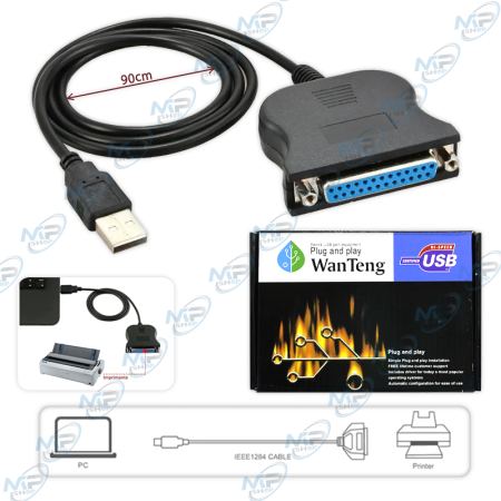 🖨️  Câble Adaptateur USB vers Port Parallèle DB25 – Convertisseur Imprimante IEEE 1284 Plug & Play