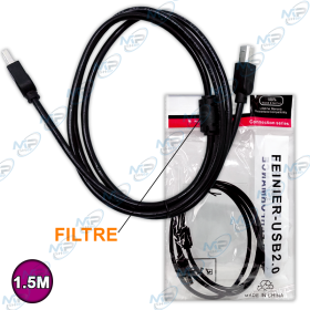 🖨️ Câble USB 2.0 Type A vers Type B 1.5m avec Filtre – Câble Imprimante Haute Qualité