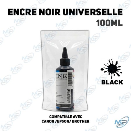 🖨️ Encre Noire Universelle 100ML – Compatible Canon, Epson, Brother | Recharge Imprimante Haute Qualité