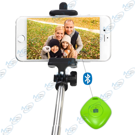 Perche Selfie Bluetooth Télescopique 75 cm avec Télécommande Amovible
