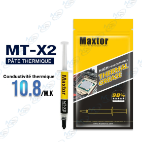 ❄️ Pâte Thermique Maxtor MT-X2 Haute Performance – 10.8 W/m·K pour CPU, GPU et Refroidissement PC