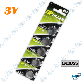🔋 Pile bouton CR2025 3V Lithium GP – Pack longue durée pour montres, télécommandes et clés voiture
