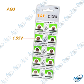 🔋 Pile bouton AG3 LR41 1.55V alcaline T&E – Lot de piles pour montre, calculatrice et petits appareils électroniques
