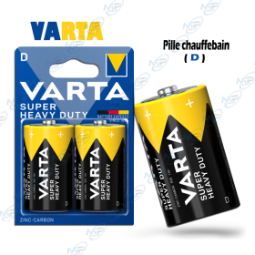 🔋 Lot de 2 Piles D VARTA Super Heavy Duty 1.5V – Piles Chauffe-bain Haute Puissance Zinc-Carbon