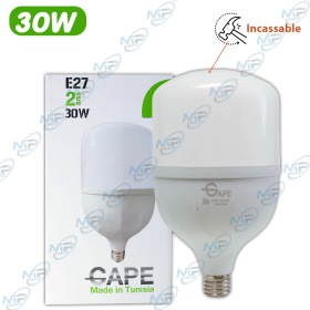 💡 Ampoule LED E27 30W Haute Puissance – Éclairage Ultra Lumineux Incassable – Made in Tunisia