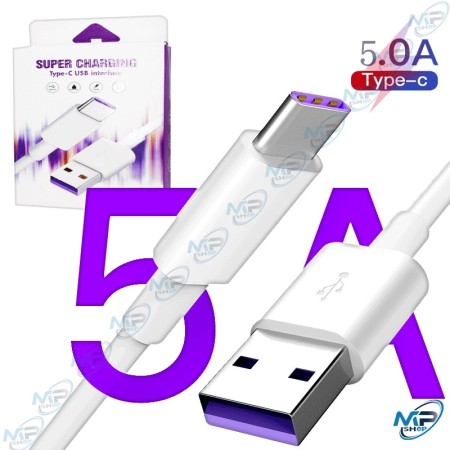 🔌Câble USB Type-C Super Charging 5.0A – Charge Ultra Rapide – Blanc