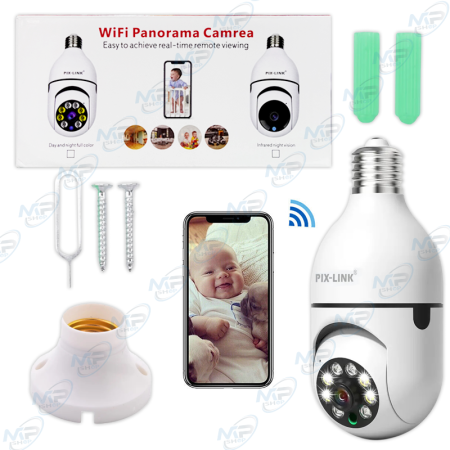 🎥 Caméra WiFi Panoramique 360° PIX-LINK – Vision Nocturne, Détection Mouvement, Surveillance à Distance