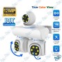 🎥 Caméra WiFi 3 Lentilles PTZ Full HD – Surveillance 360° True Color, Détection Mouvement, Application iCam365