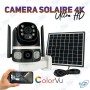 🎥 Caméra de Surveillance Solaire 4K Ultra HD – WiFi Extérieure PTZ avec Panneau Solaire, Vision Couleur Nuit, V380 Pro