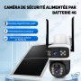 🎥 Caméra de Surveillance Solaire 4K Ultra HD – WiFi Extérieure PTZ avec Panneau Solaire, Vision Couleur Nuit, V380 Pro