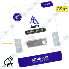 💾 Clé USB 32GB Aero Métal USB 2.0 – Flash Drive Haute Capacité Compacte et Résistante