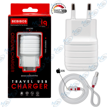 Chargeur BEBIBOS AP-011 USB Charge Rapide avec Câble iOS