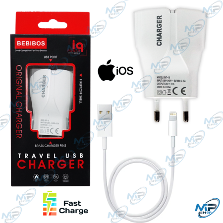 copy of copy of Chargeur BEBIBOS AP-011 USB Charge Rapide avec Câble iOS