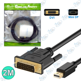 🔌 Câble Mini DisplayPort vers DVI 2m – Adaptateur Mini DP vers DVI pour MacBook, PC et Écran