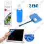 🔌 Kit de Nettoyage Écran Complet – Spray Nettoyant + Brosse + Chiffon Microfibre pour Smartphone, PC et TV