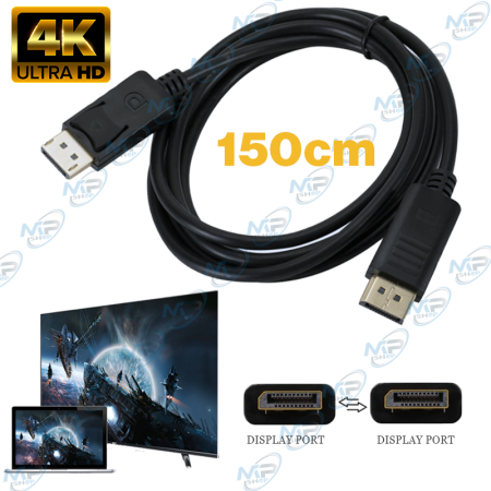 🔌 Câble DisplayPort 4K Ultra HD 1.5m – Haute Performance pour Écran, PC et Gaming