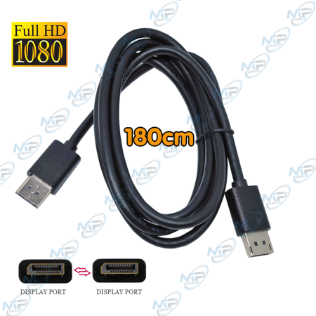 🔌 Câble DisplayPort 1080p Full HD 1.8m – Cordon Vidéo Haute Qualité pour PC et Écran