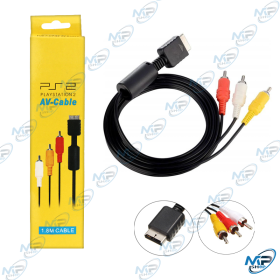 🔌 Câble AV RCA pour PlayStation 2 (PS2) – 1.8m – Câble Audio Vidéo Composite Compatible PS2 & PS1