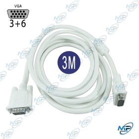 🔌 Câble VGA HD15 3m Blanc – Cordon Vidéo 15 Broches Haute Qualité pour PC, Écran et Vidéoprojecteur